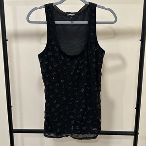 Black Express Sequin Top